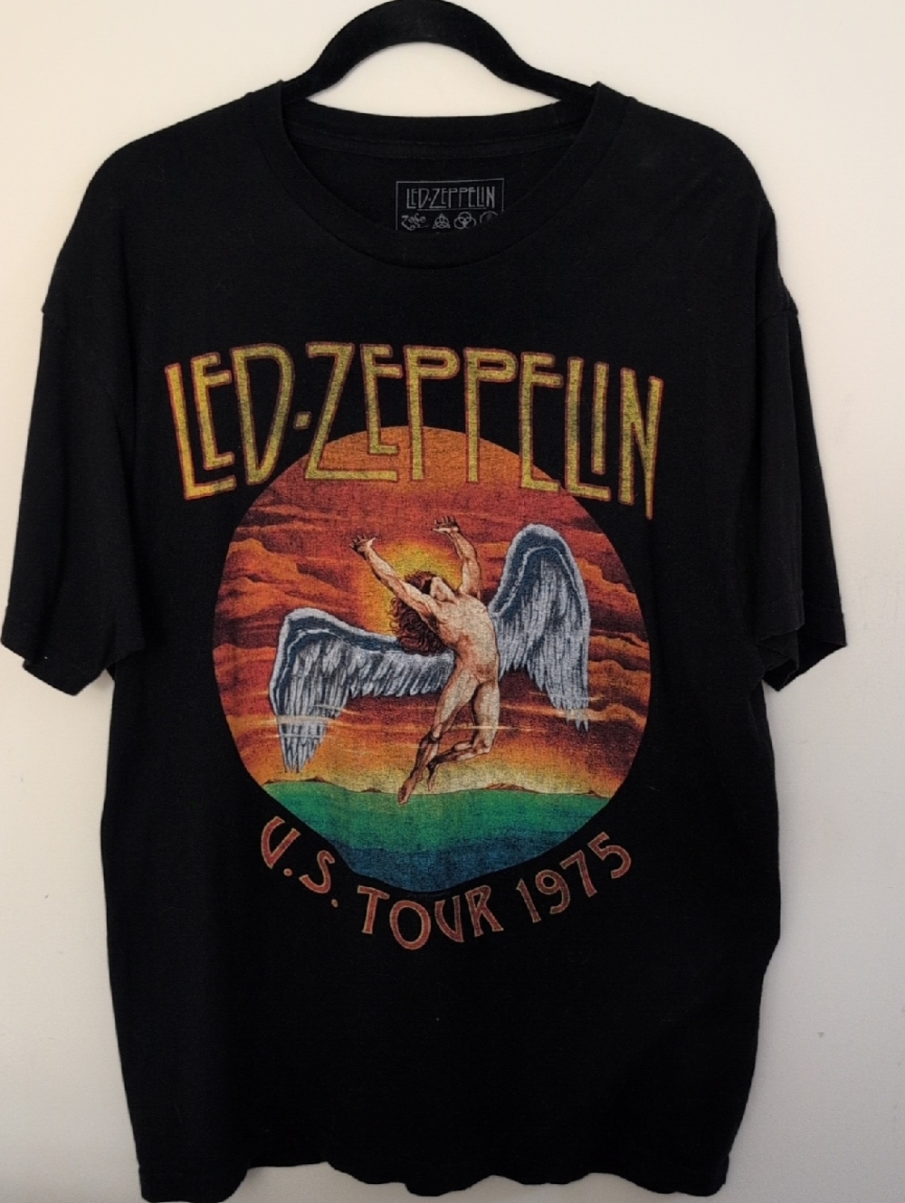 Led Zeppelin Black Short Sleeve Tour Graphic Tee